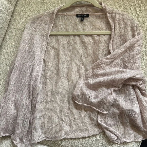 Eileen Fisher Women's Soft Pink Open-Front Shrug - Picture 8 of 8